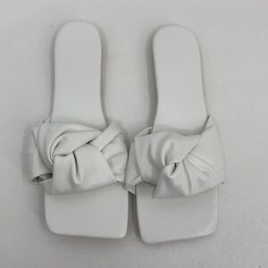 Sol Sana St Sana Avery white slide sandal shoe mule flat twist band new 40 9